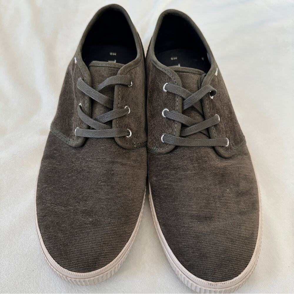 TOMS Carlo Corduroy Sneakers Men’s 9 Green Low Top Casual Shoes